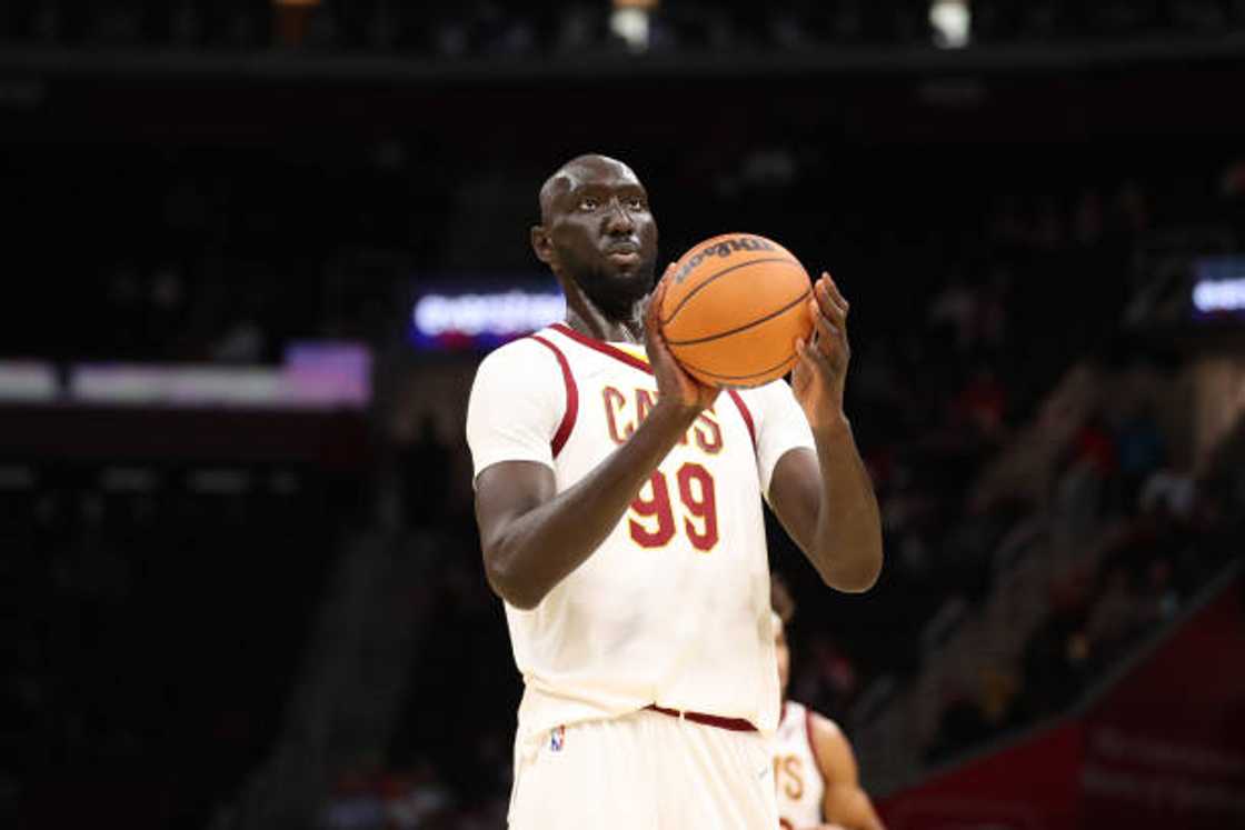 Tacko Fall at Rocket Mortgage FieldHouse in Cleveland, Ohio Tacko Fall at Rocket Mortgage FieldHouse in Cleveland, Ohio