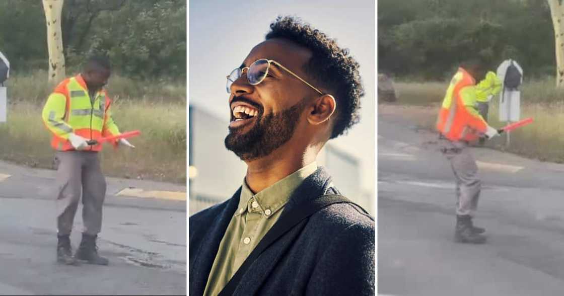 TikTok user @donovanmathebula25 shared the awesome video showing the cheerful traffic cop TikTok user @donovanmathebula25 shared the awesome video showing the cheerful traffic cop