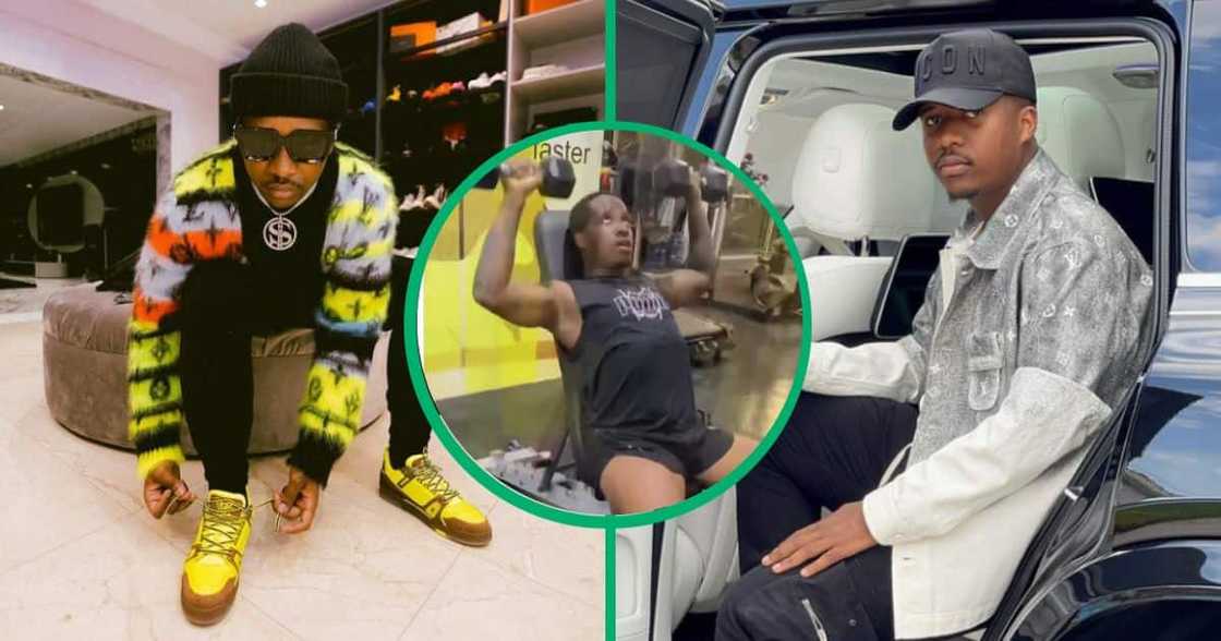 Andile Mpisane works hard at the gym. Andile Mpisane works hard at the gym.