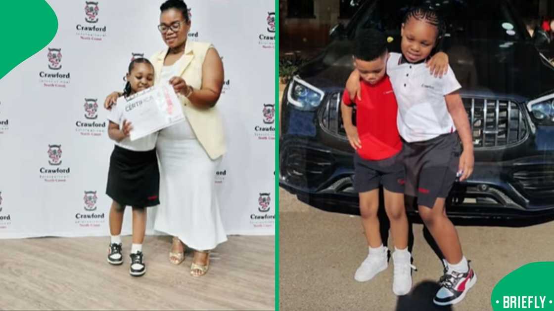 The visual on the right showed the siblings