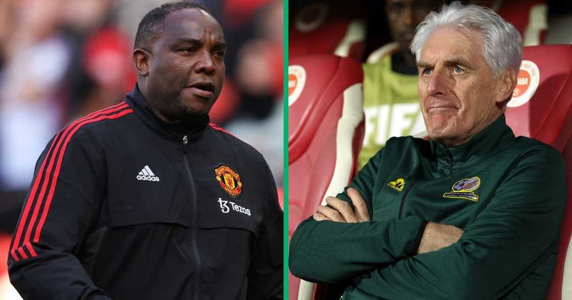 The current Manchester United forward's coach, Benni McCarthy, could replace Bafana's boss, Hugo Broos. The current Manchester United forward's coach, Benni McCarthy, could replace Bafana's boss, Hugo Broos.