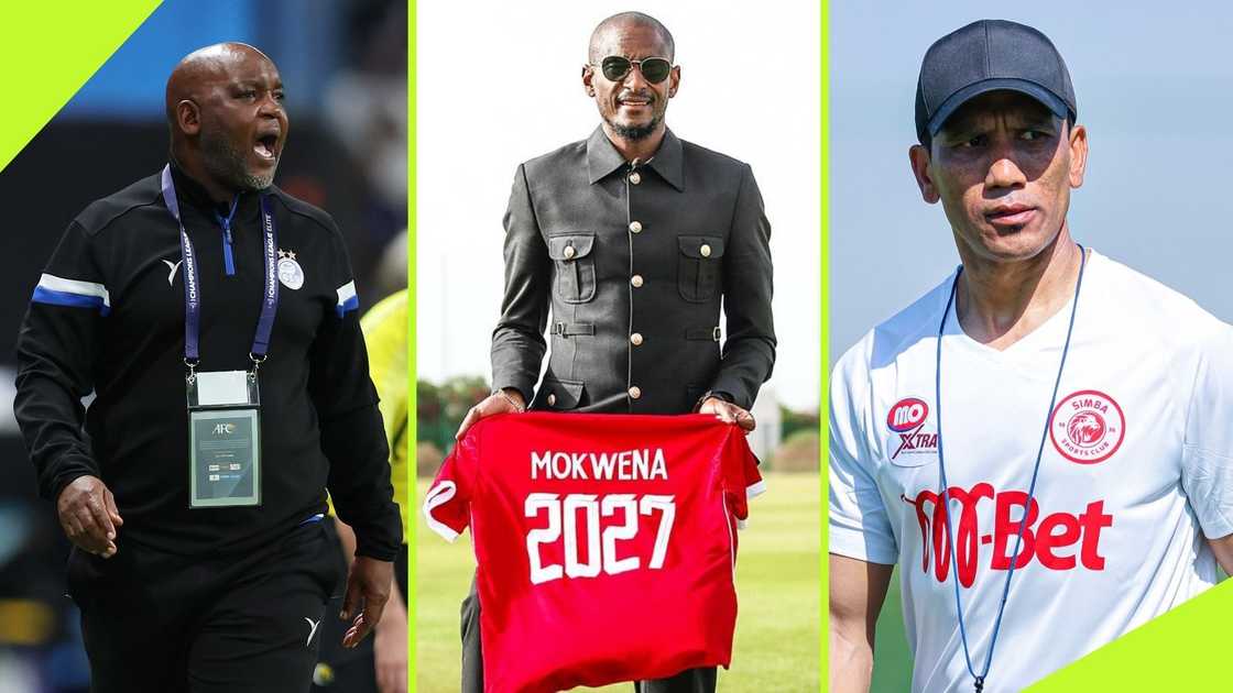 Pitso Mosimane, Rhulani Mokwena and Fadlu Davids are all coaching teams in overseas nations. Pitso Mosimane, Rhulani Mokwena and Fadlu Davids are all coaching teams in overseas nations.