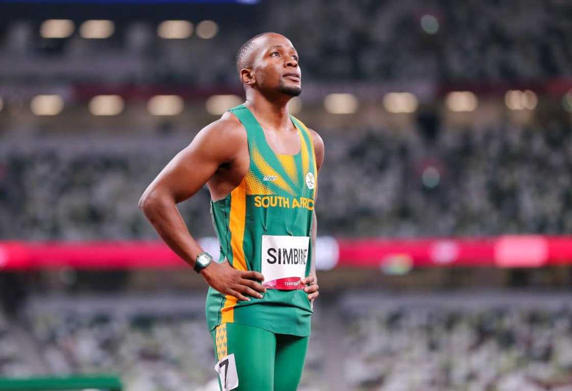 Akani Simbine looks on after his semi-final in the men's 100m at Tokyo 2020 Olympic Games Akani Simbine looks on after his semi-final in the men's 100m at Tokyo 2020 Olympic Games