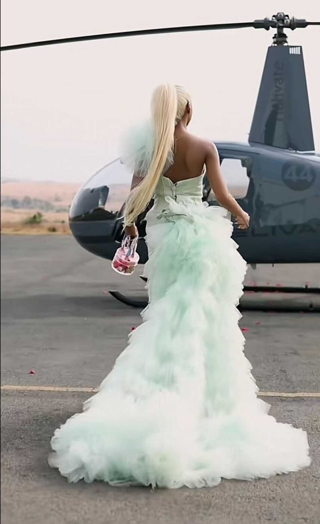 A Grade 12 learner made an unforgettable entrance at her matric dance by arriving in a helicopter. A Grade 12 learner made an unforgettable entrance at her matric dance by arriving in a helicopter.