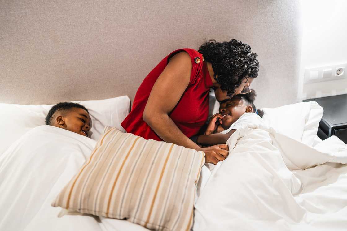 A mother and her kids