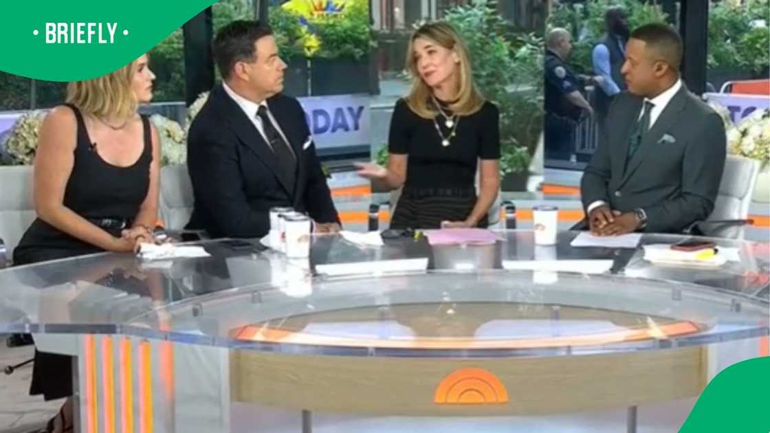 Savannah Guthrie sitting at the Today show desk with her colleagues as the program addressed the chilling updates surrounding her mother's ransom notes