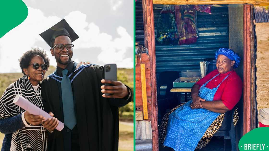 Snaps of a graduate and tuckshop owner Snaps of a graduate and tuckshop owner