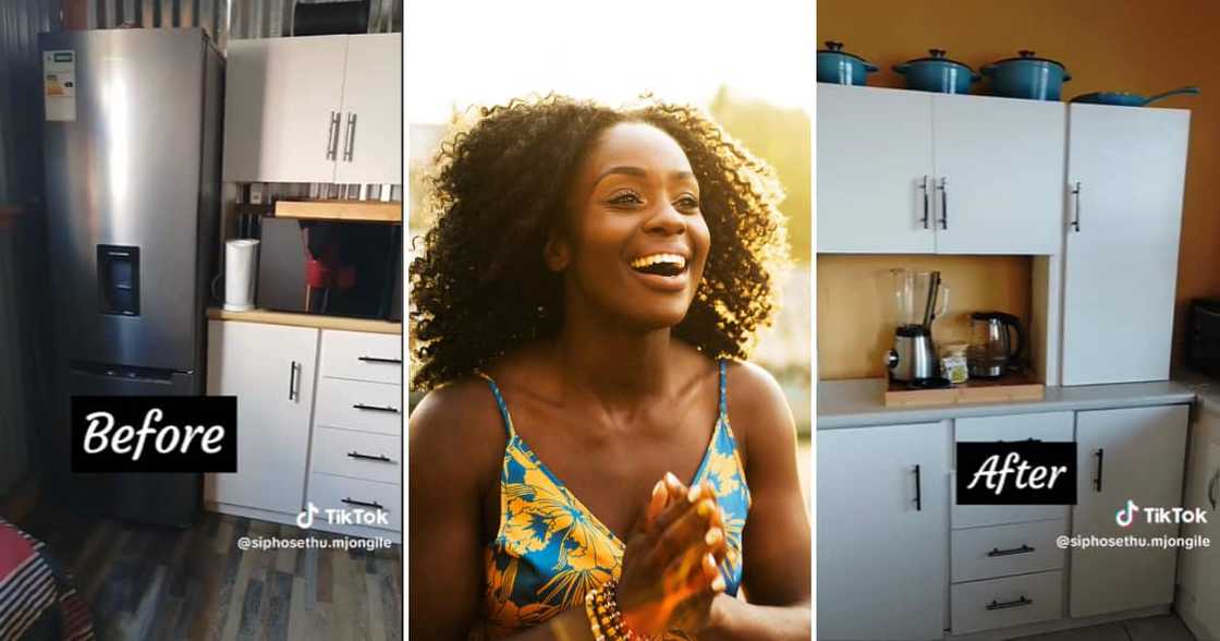 Sharing her home upgrade, TikTok user @siphosethu.mjongile reminded people to be thankful Sharing her home upgrade, TikTok user @siphosethu.mjongile reminded people to be thankful