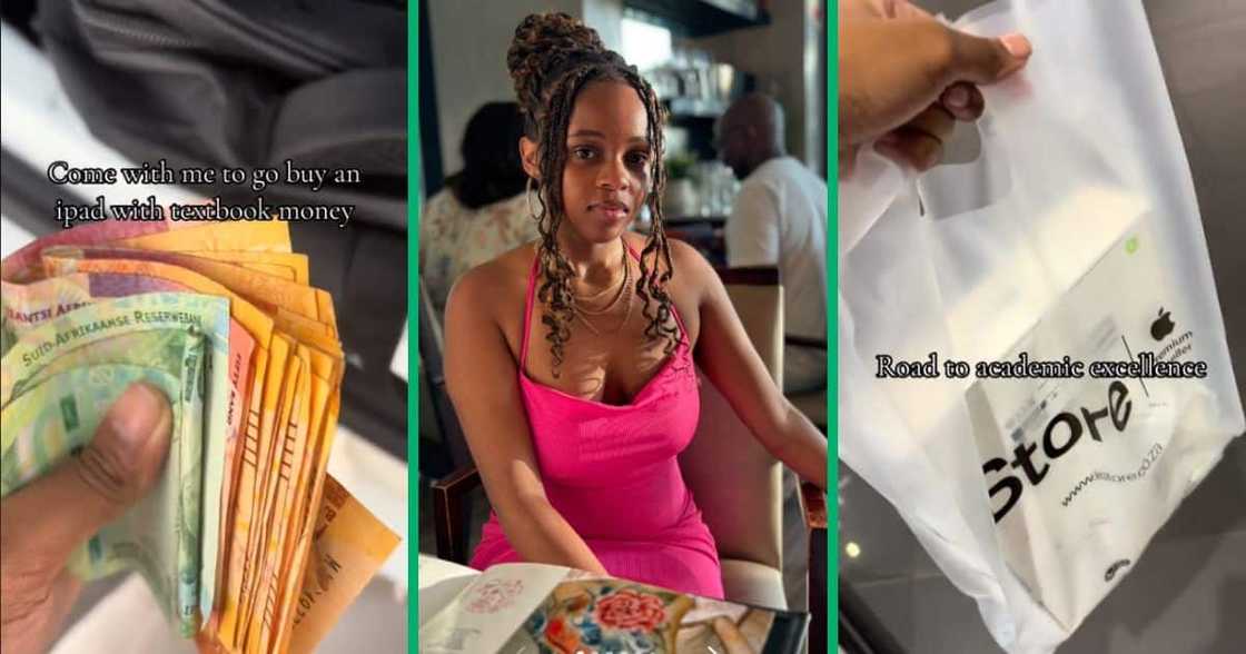 Woman buys iPad with text book money Woman buys iPad with text book money