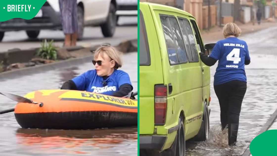 Helen Zille rowed in a Johannesburg street.