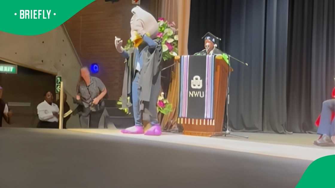 North-West University mascot collects his degree North-West University mascot collects his degree