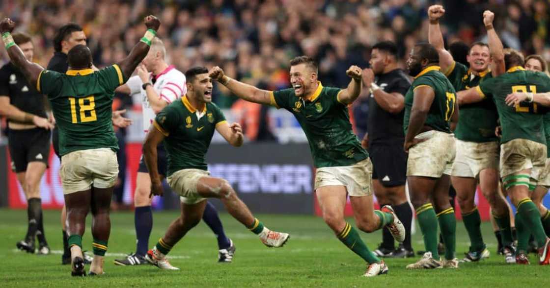 The Springboks sing as they head back to SA