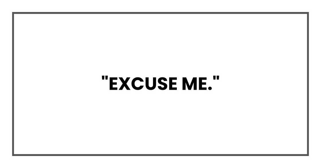 "Excuse me."