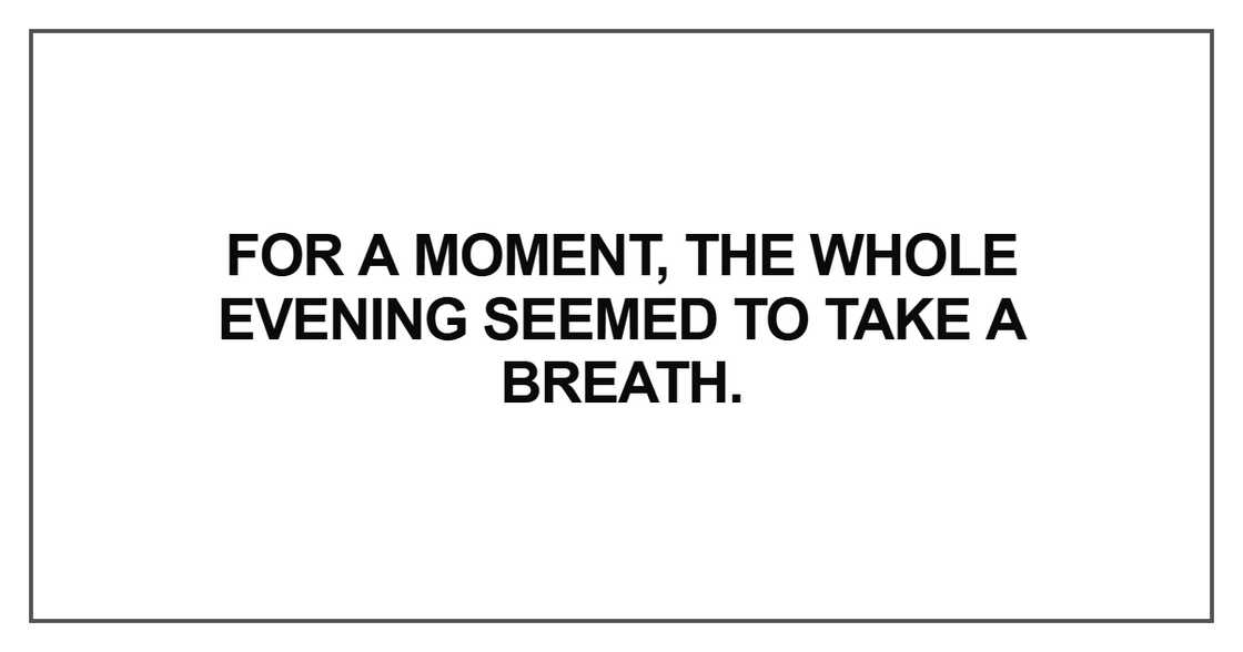 For a moment, the whole evening For a moment, the whole evening