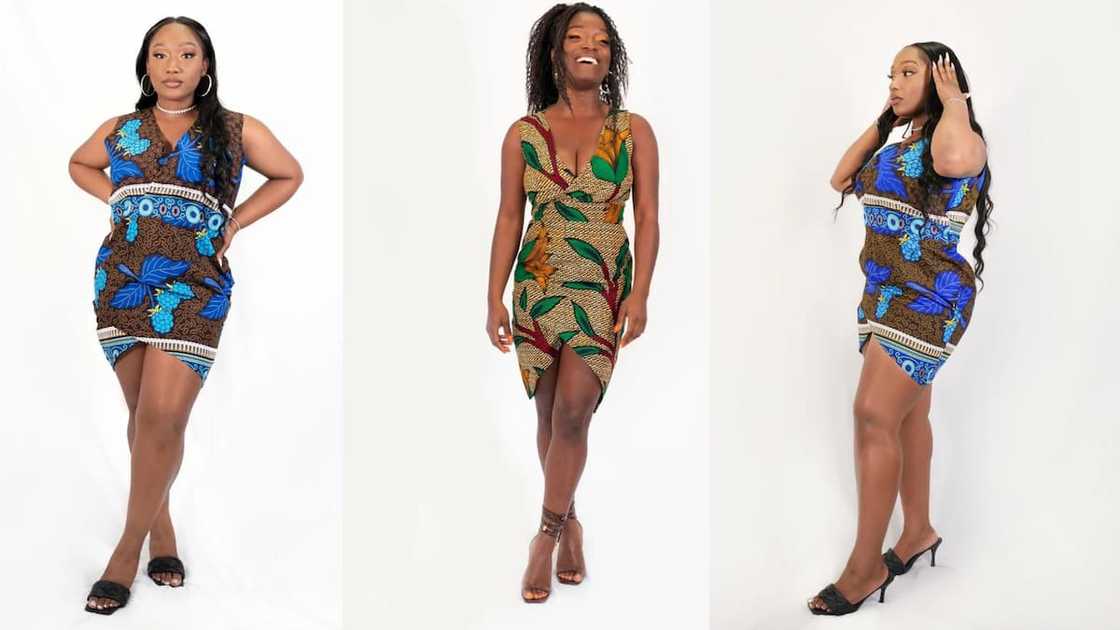 Short wrap dress with a V-neckline Short wrap dress with a V-neckline