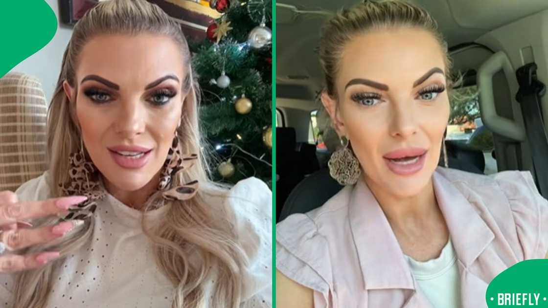 A woman on the right sat in her car, while vlogging A woman on the right sat in her car, while vlogging