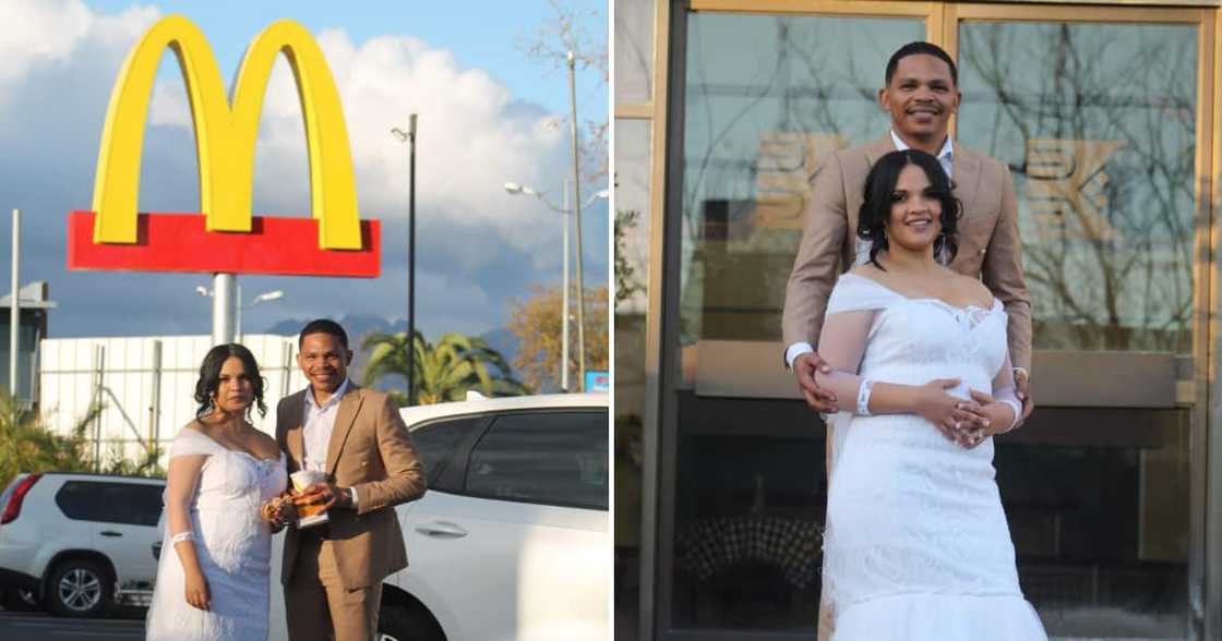 Ebrahim ZaRene Ibby Samboe and his ebautiful bride on their wedding day