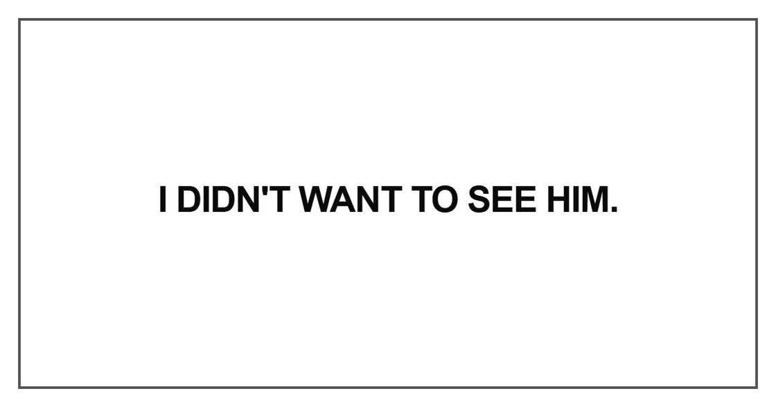 I didn't want to see him I didn't want to see him