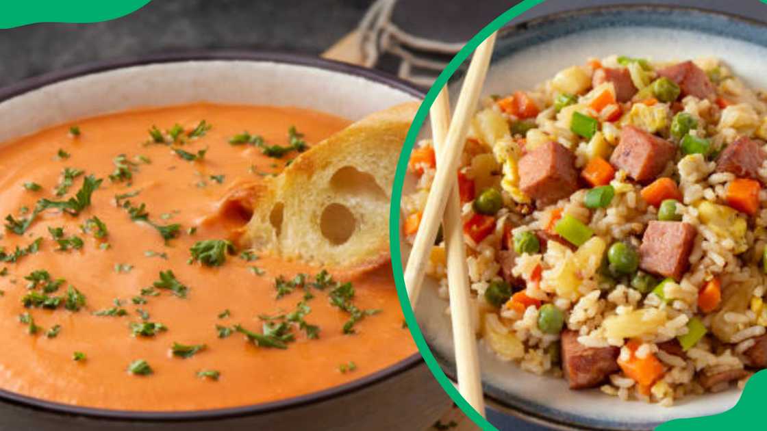 Soup and fried rice Soup and fried rice