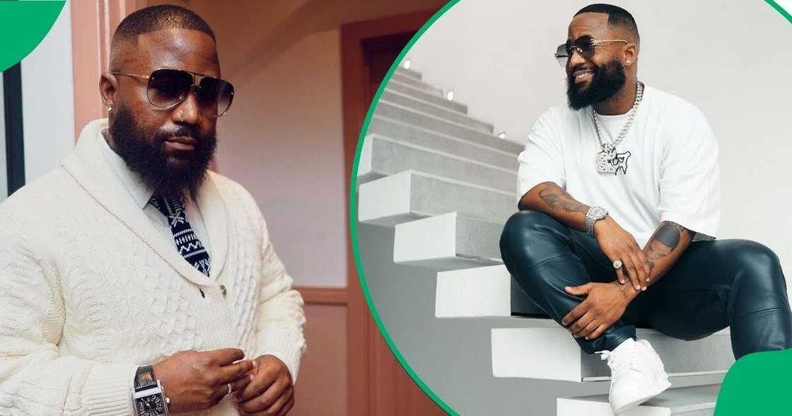 Cassper Nyovest showed off his outfit in new pictures