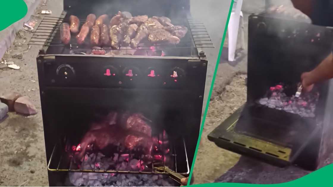 A video of two men using an old stove to make a braai went viral.