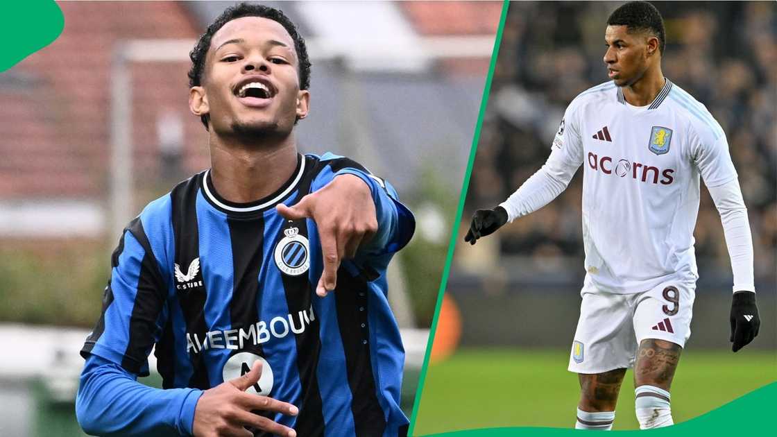 South African winger Shandre Campbell met English forward Marcus Rashford. South African winger Shandre Campbell met English forward Marcus Rashford.