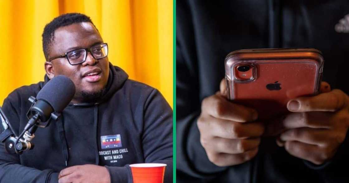 'Podcast and Chill' host Sol Phenduka is shocked by iPhone cellphone theft. 'Podcast and Chill' host Sol Phenduka is shocked by iPhone cellphone theft.