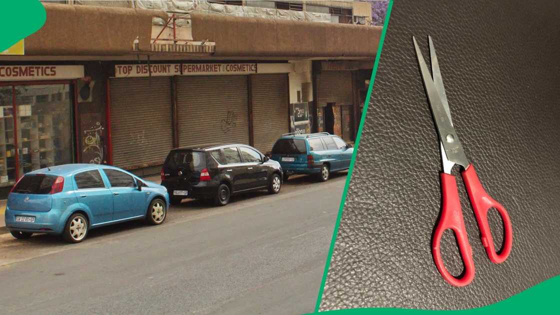 Joburg thief breaks into parked car with scissors in CCTV Joburg thief breaks into parked car with scissors in CCTV