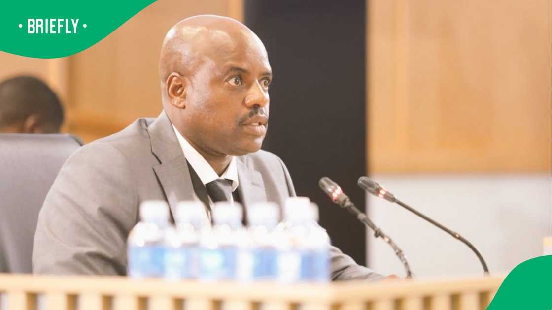 Julius Mkhwanazi at the Madlanga Commission of Inquiry. Julius Mkhwanazi at the Madlanga Commission of Inquiry.