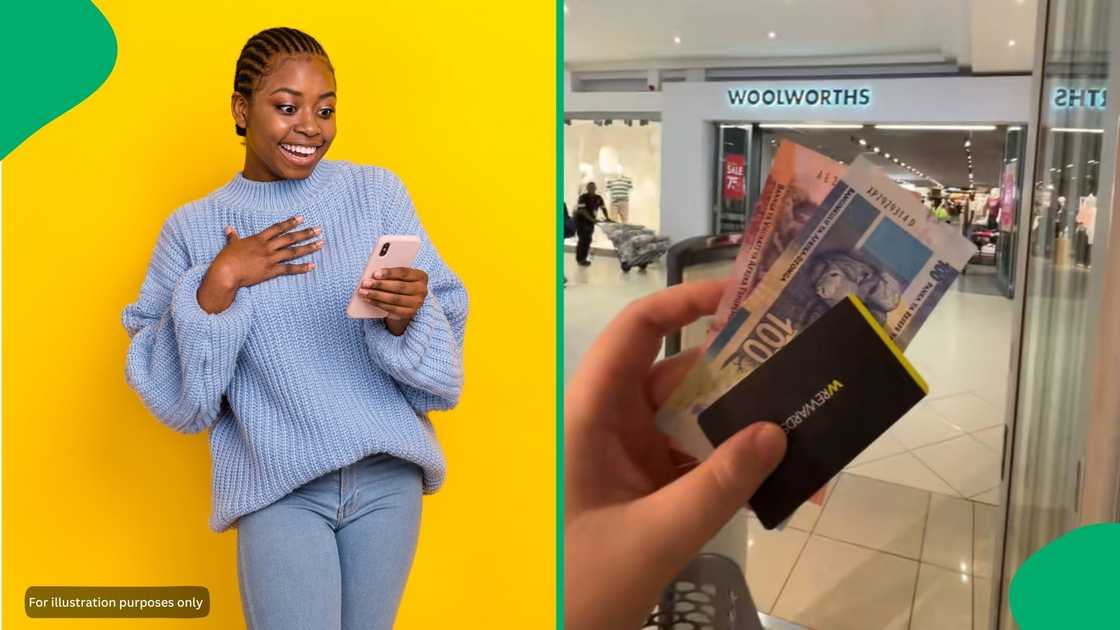 She picked up four simple items, including boerewors and rolls, to stay within her strict budget