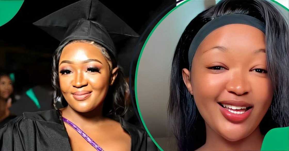 A TikTok video shows a woman being surprised by her baby daddy and his family on graduation day. A TikTok video shows a woman being surprised by her baby daddy and his family on graduation day.