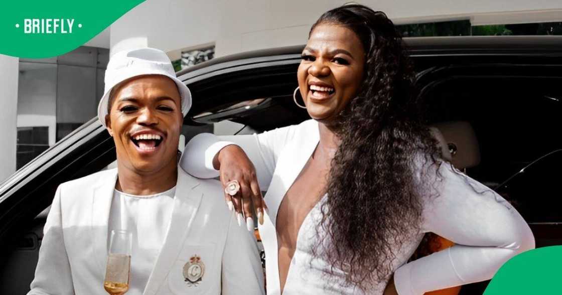 Somizi and Shauwn Mkhize showed off their LV bags. Somizi and Shauwn Mkhize showed off their LV bags.