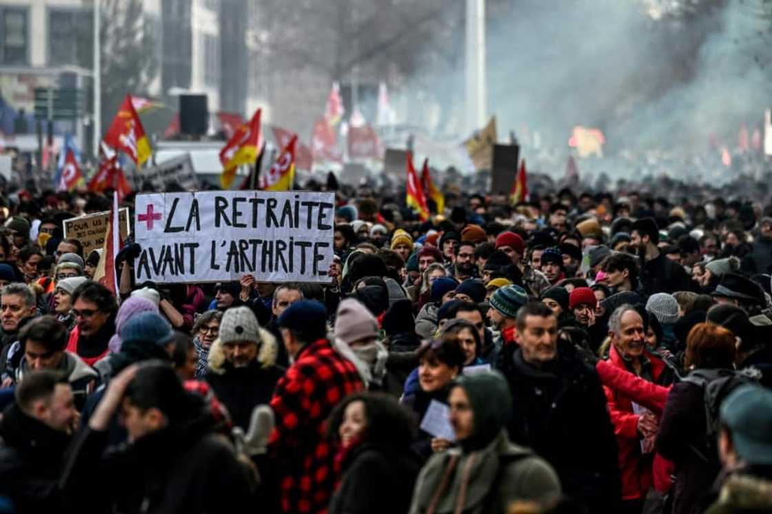 Over a million people turned out against pension reform in France on Thursday Over a million people turned out against pension reform in France on Thursday