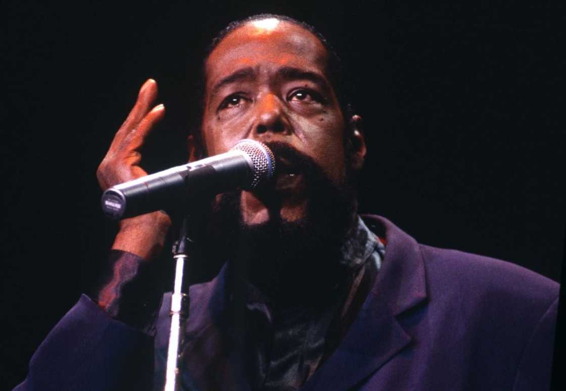 Barry White at Shoreline Amphitheatre in Mountain View, California. Barry White at Shoreline Amphitheatre in Mountain View, California.