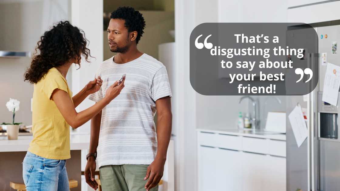 Two friends quarrelling