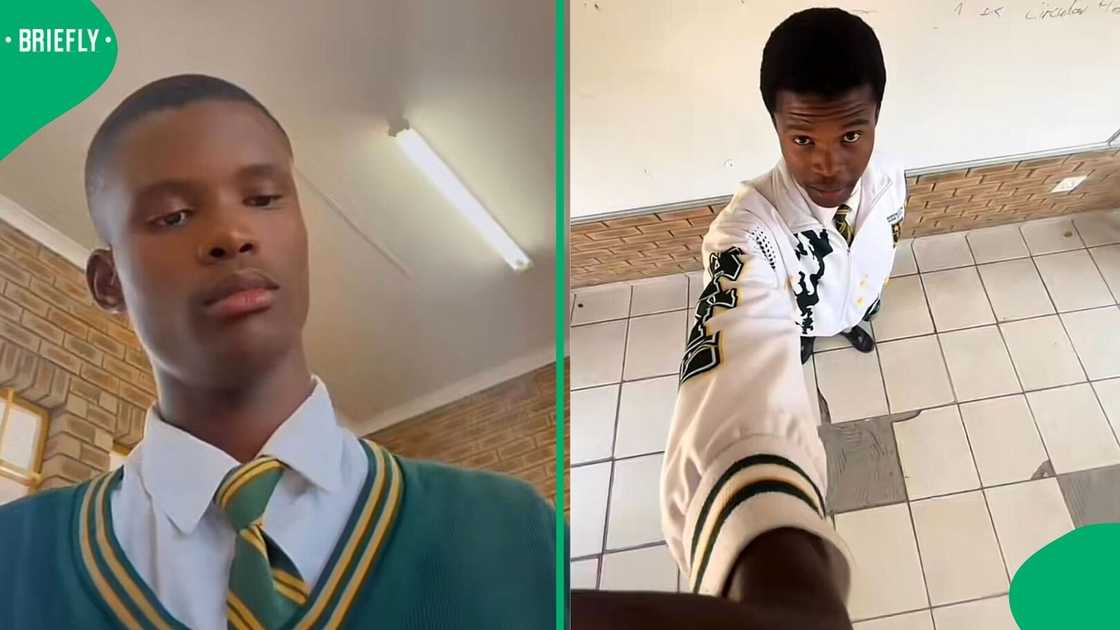 A Grade 12 pupil showcased the beginning of his matric years vs. the end in a video. A Grade 12 pupil showcased the beginning of his matric years vs. the end in a video.
