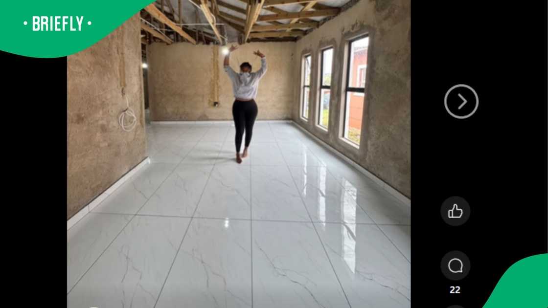 A local woman shared a clip showing how far she has come with building a home. A local woman shared a clip showing how far she has come with building a home.