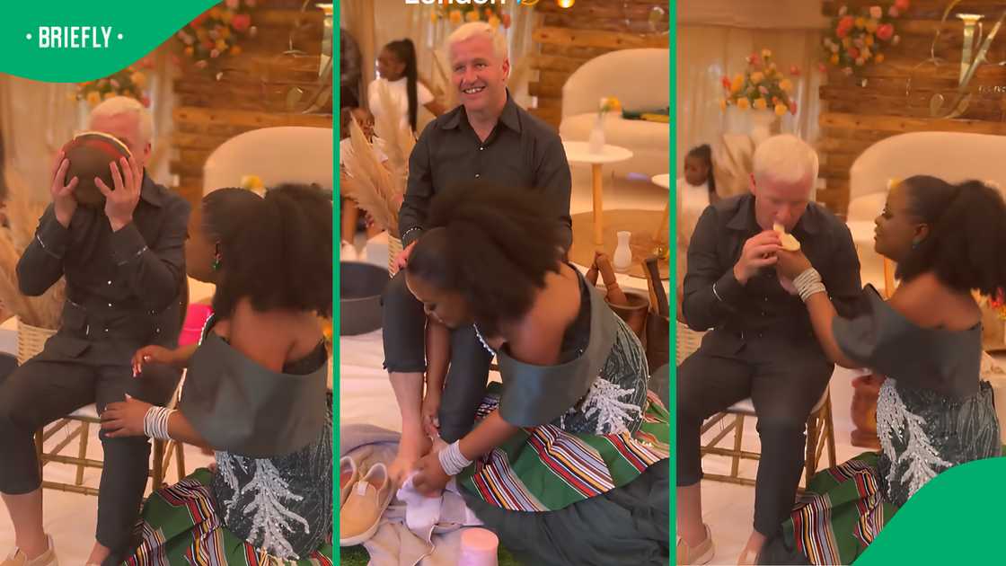 Venda bride washes groom's feet Venda bride washes groom's feet