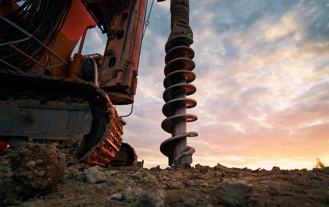 A close-up view of a drilling machine