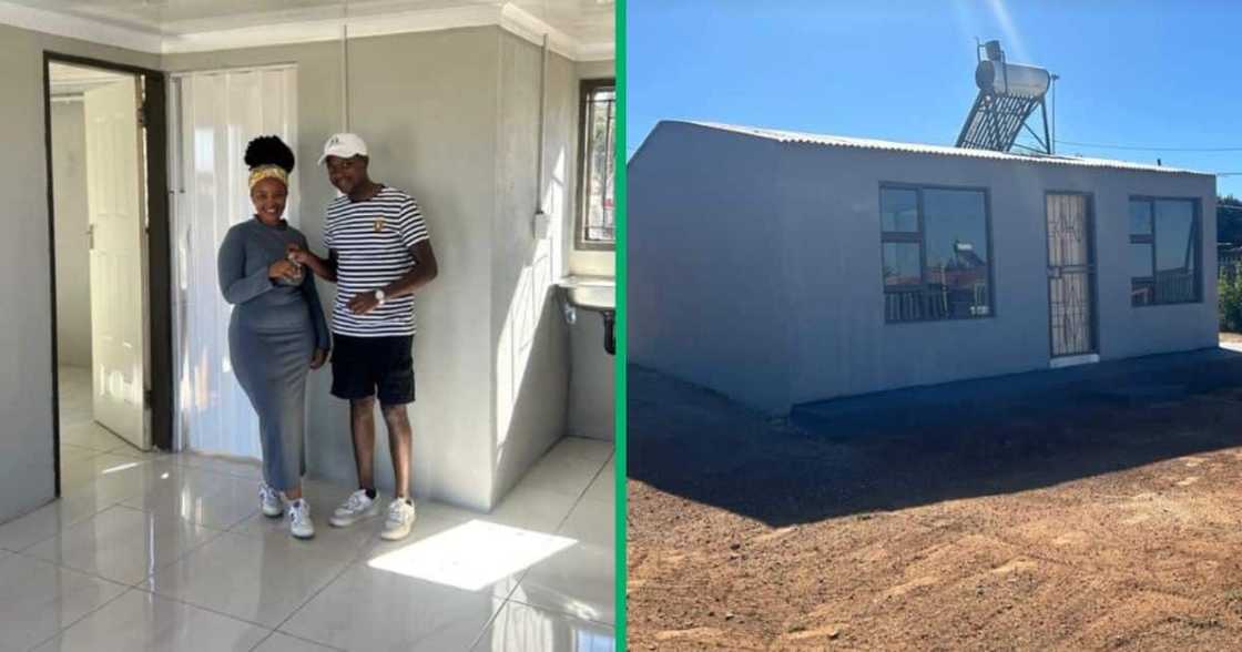 Young homeowner shows off her house. Young homeowner shows off her house.