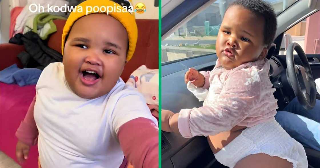 A South African TikTok video showed an 18-month-old toddler wearing an adult diaper