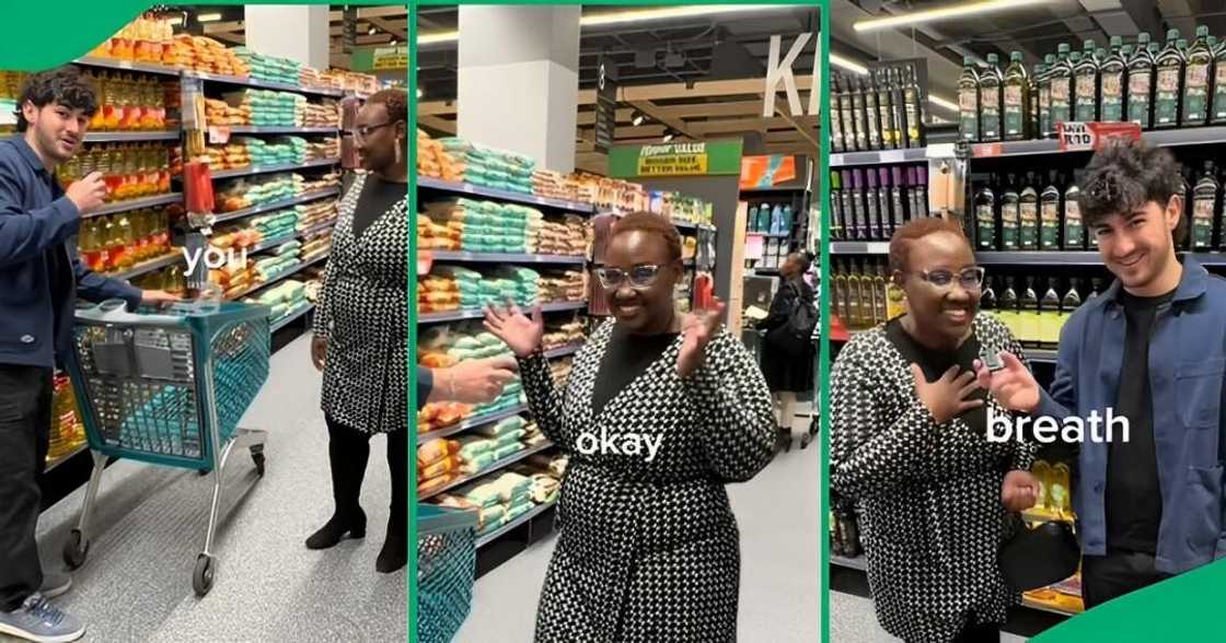 A TikTok video shows a woman filling up her trolley for free in Checkers.