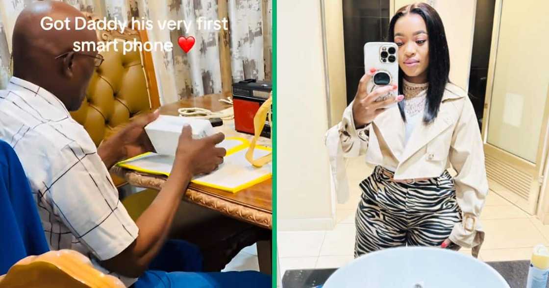 One dad was emotional after his daughter got him his first smartphone. One dad was emotional after his daughter got him his first smartphone.