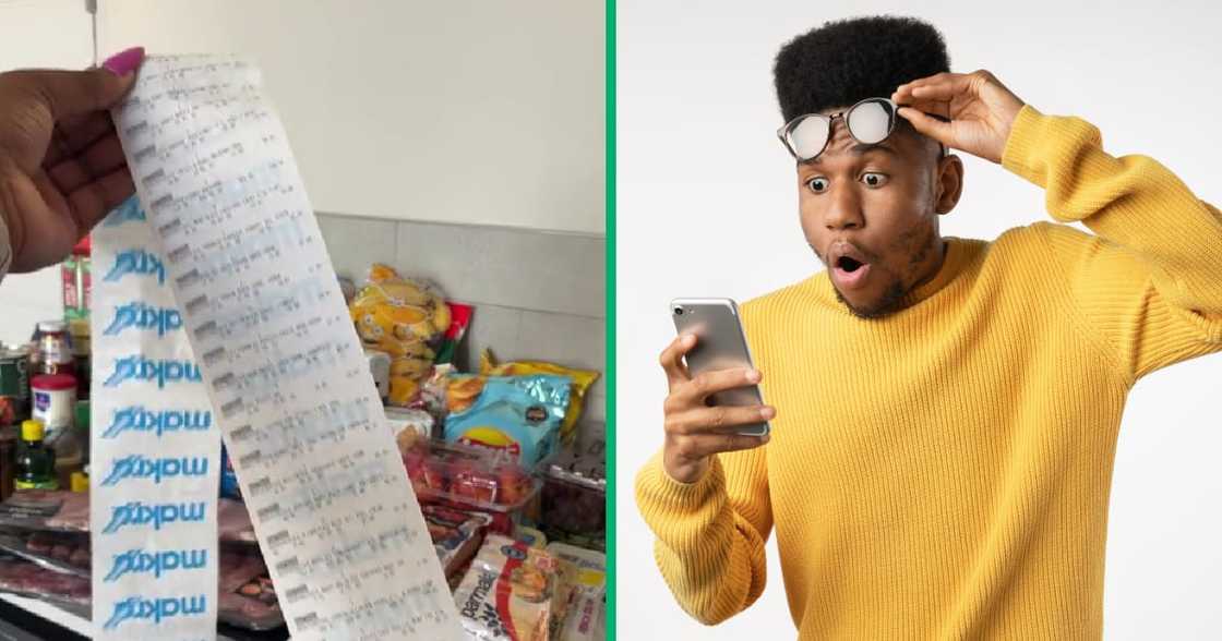 Woman shows what she got after spendin R3.6k on groceries.