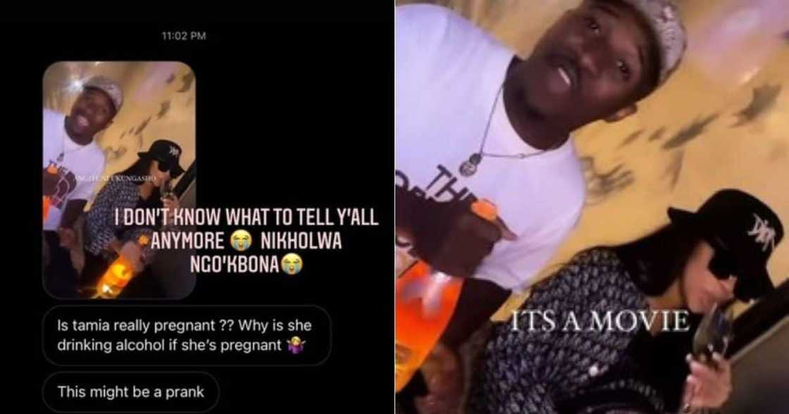 Andile Mpisane, Tamia Louw, pregnancy rumours, 'drinking' clip Andile Mpisane, Tamia Louw, pregnancy rumours, 'drinking' clip