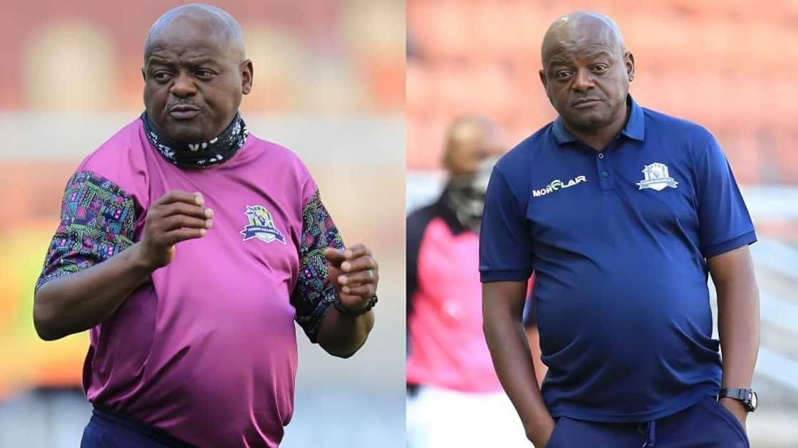 Dan Malesela in purple and blue tees Dan Malesela in purple and blue tees