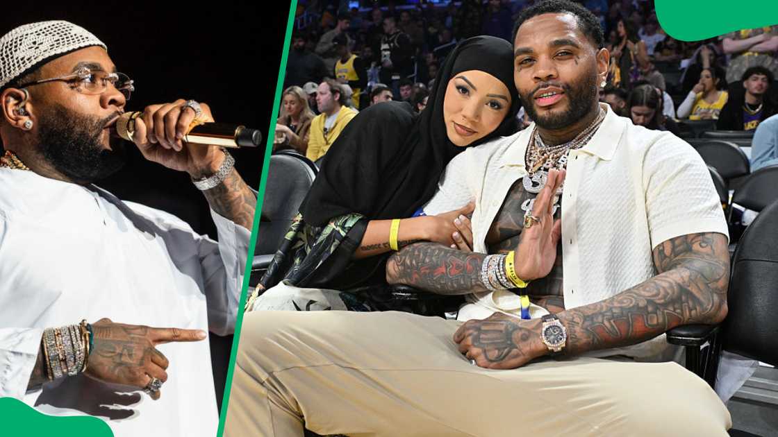 Rapper Kevin Gates at the UNO Lakefront Arena in 2023 (L). Brittany Renner and Gates at the Crypto.com Arena in 2025 (R)