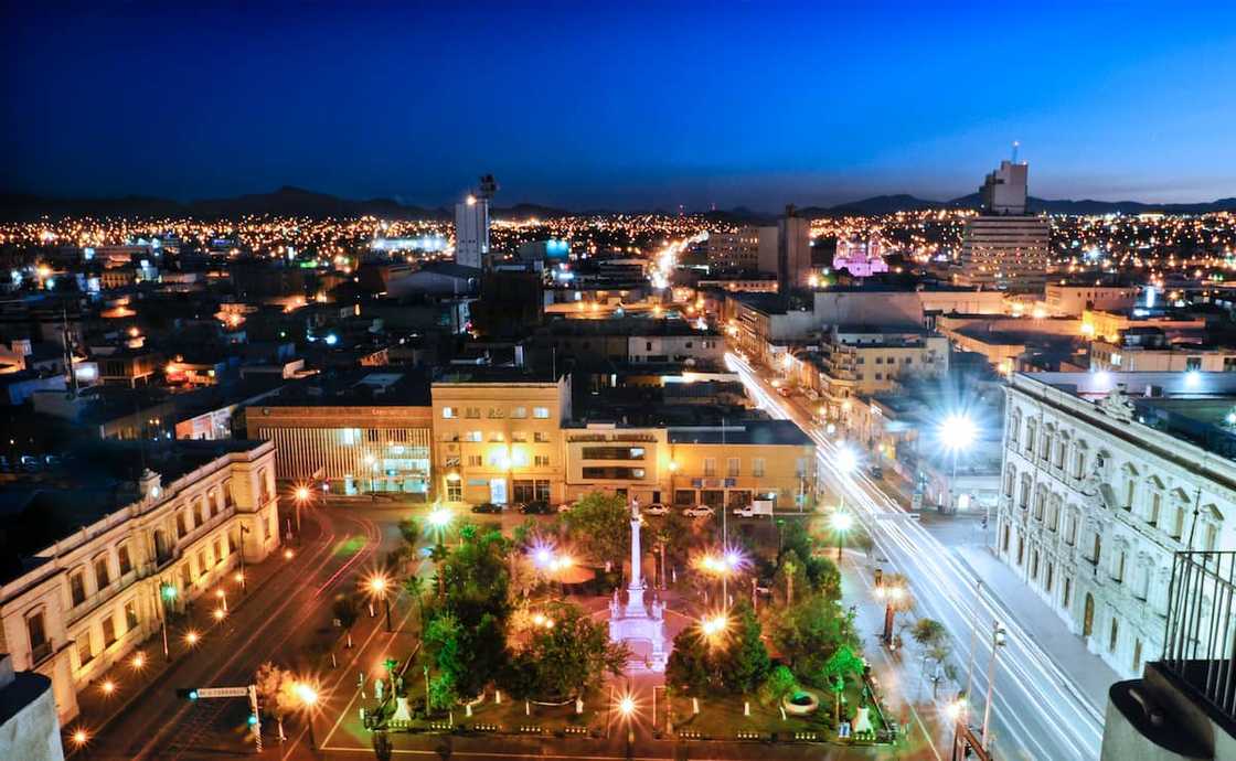 An aerial view of Chihuahua City at night An aerial view of Chihuahua City at night