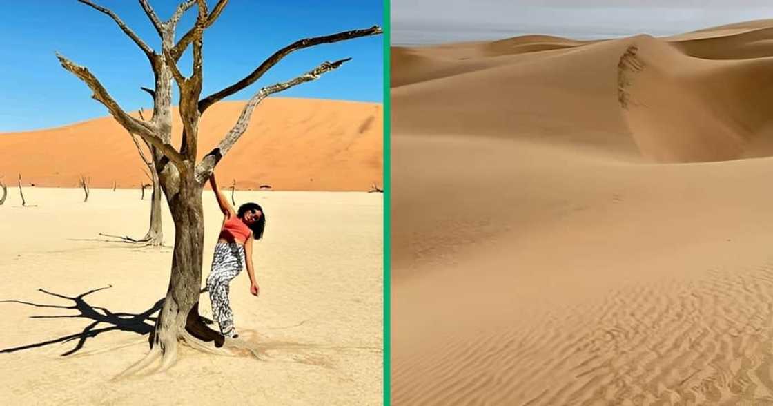 A woman lived it up in Namibia A woman lived it up in Namibia