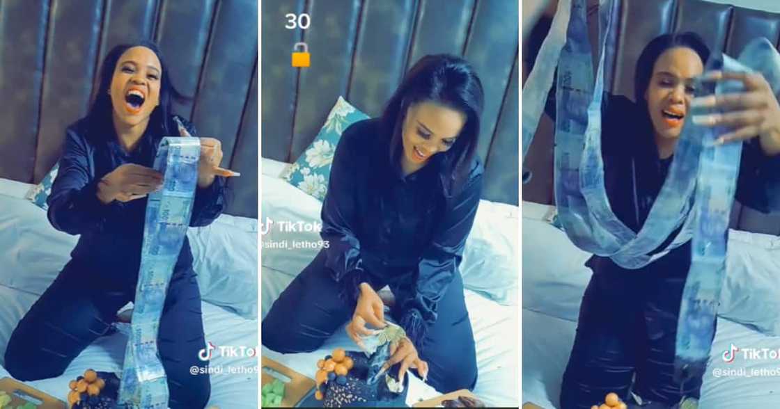 TikTok user @sindi_letho93 shared a video showing the awesome surprise and her reaction TikTok user @sindi_letho93 shared a video showing the awesome surprise and her reaction